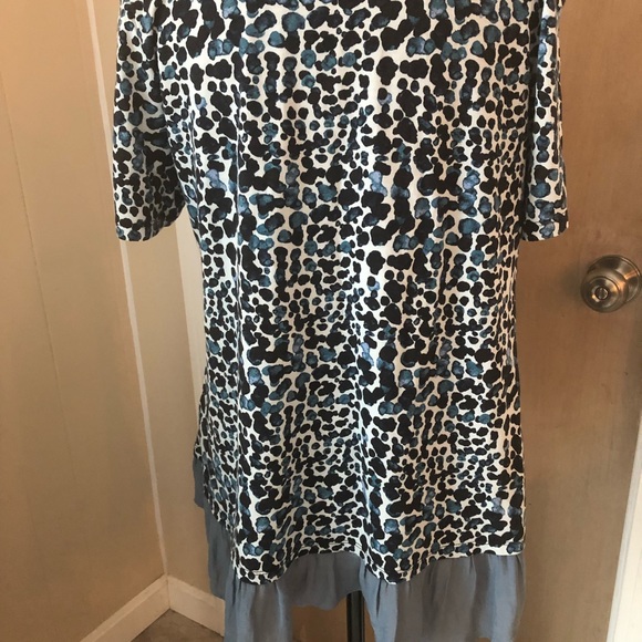 LOGO by Lori Goldstein knit watercolor print top - Picture 4 of 6